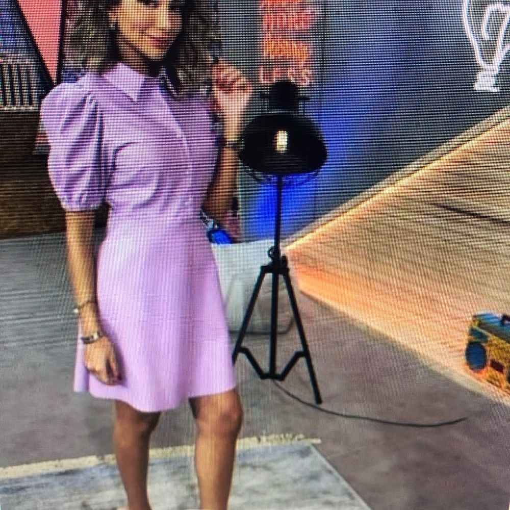 Zara purple faux leather shirt dress